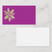 visitekaartje Paarse RSVP met gouden vonk Informatiekaartje (Voorkant / Achterkant)