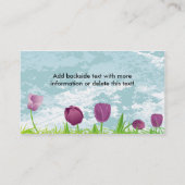 visitekaartje Paarse Tulpen (Achterkant)