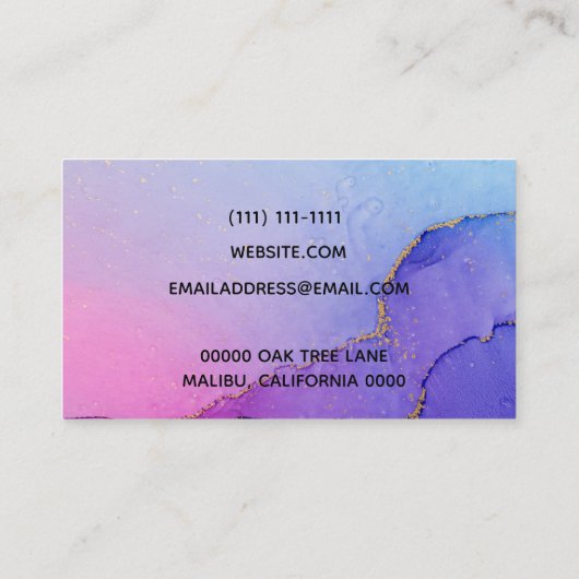 Visitekaartje Paarse verf (Achterkant)