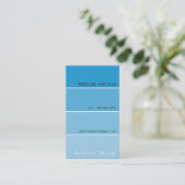 VISITEKAARTJE Paint Chip Swatch Aqua Blue (Staand voorkant)