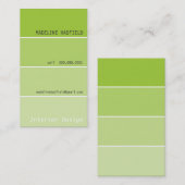 VISITEKAARTJE Paint Chip Swatch Lime Green (Voorkant / Achterkant)