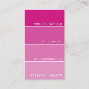 VISITEKAARTJE Paint Chip Swatch Magenta Pink