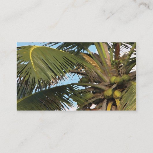 Visitekaartje palmbomen - blauw (Achterkant)