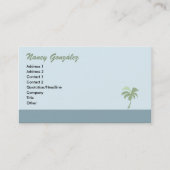 Visitekaartje palmbomen - blauw (Voorkant)