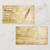 Visitekaartje  papier en quill-schrijver (Voorkant / Achterkant)