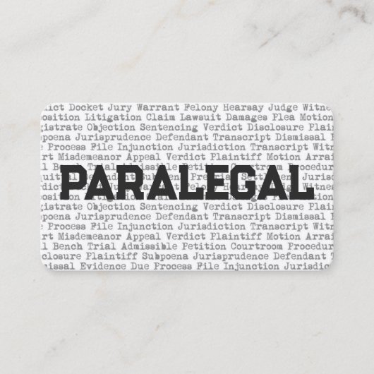 Visitekaartje Paralegal Legal Words (Voorkant)