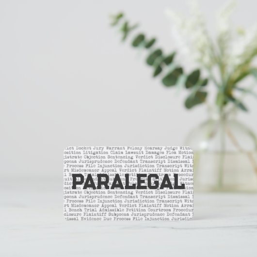 Visitekaartje Paralegal Legal Words (Staand voorkant)