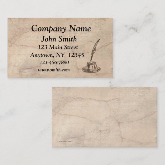 Visitekaartje Parchment Inkwell (Voorkant / Achterkant)