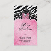 Visitekaartje Parijs Mode Zebra Cute (Achterkant)