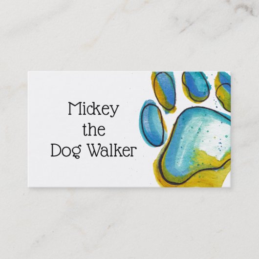 Visitekaartje Paw Print (Voorkant)