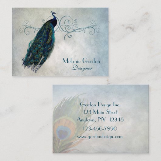  Visitekaartje Peacock (Voorkant / Achterkant)