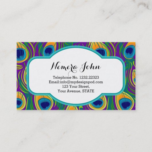 Visitekaartje Peacock-doezelstijl (Voorkant)