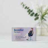 Visitekaartje Pearl-foto stylist met QR-code (Staand voorkant)