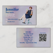 Visitekaartje Pearl-foto stylist met QR-code (Voorkant / Achterkant)