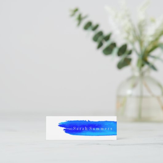 visitekaartje - Penseelblauw Waterverf (Staand voorkant)