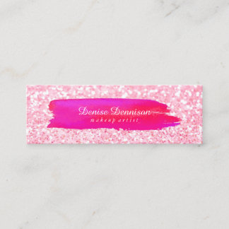 visitekaartje - Penseelpenseel Glitter Roze