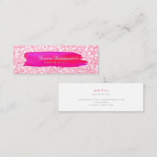 visitekaartje - Penseelpenseel Glitter Roze (Voorkant / Achterkant)