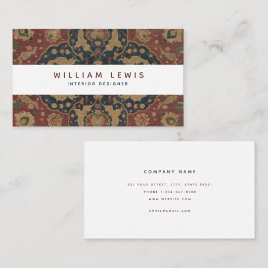 Visitekaartje Persian Rug Interior Designer (Voorkant / Achterkant)