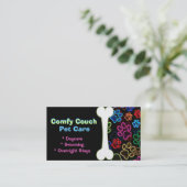 Visitekaartje Pet Care Schilder Afdrukken zwart (Staand voorkant)