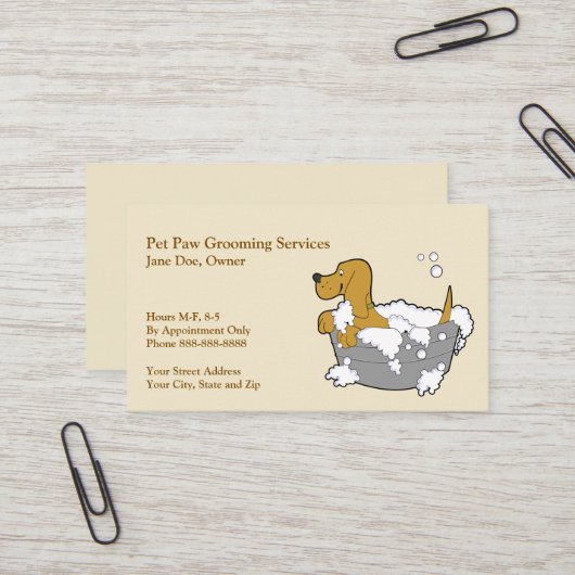 Visitekaartje Pet Groomer (Voorkant / Achterkant in situ)