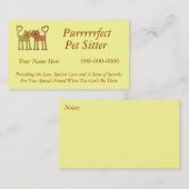 Visitekaartje Pet Sitter (Voorkant / Achterkant)