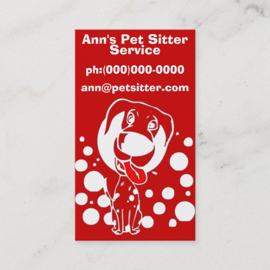 Visitekaartje Pet Sitter Service (Voorkant)