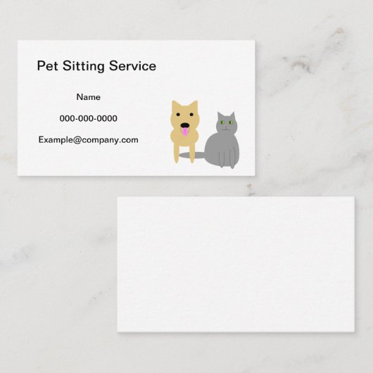 Visitekaartje Pet Sitting Service (Voorkant / Achterkant)