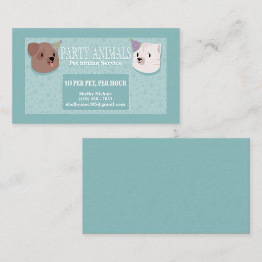 Visitekaartje Pet Sitting Service (Voorkant / Achterkant)
