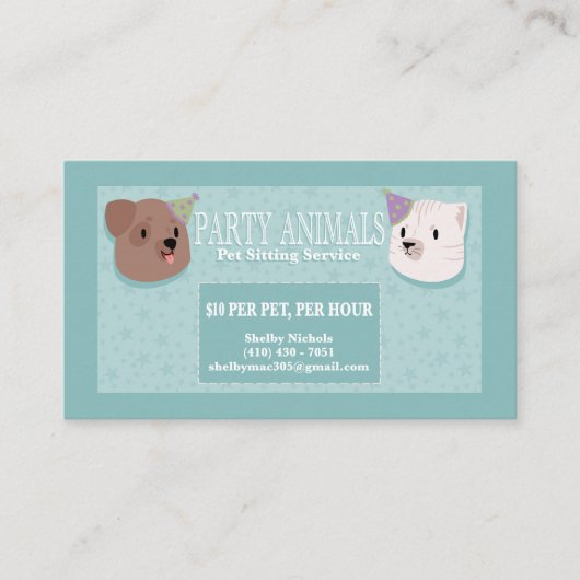 Visitekaartje Pet Sitting Service (Voorkant)