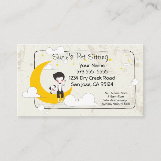 Visitekaartje Pet Sitting Service Afsprakenkaartje (Voorkant)