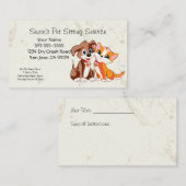 Visitekaartje Pet Sitting Service Afsprakenkaartje (Voorkant / Achterkant)