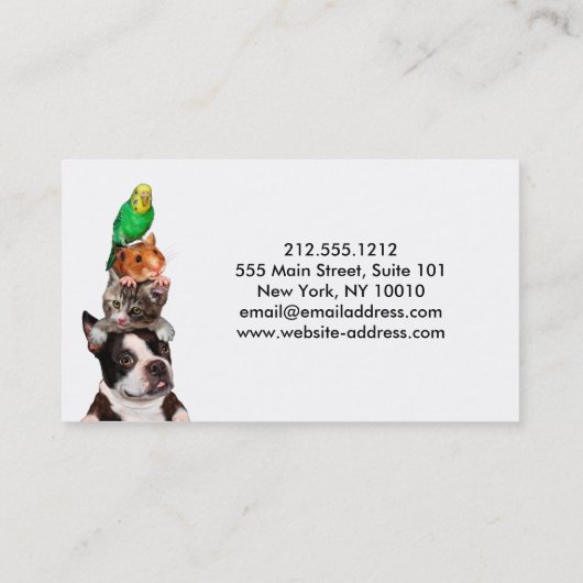 Visitekaartje Pet Sitting Service Klantenkaartje (Achterkant)