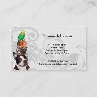 Visitekaartje Pet Sitting Service Klantenkaartje