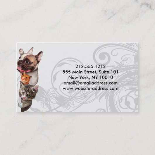 Visitekaartje Pet Sitting Service Klantenkaartje (Achterkant)