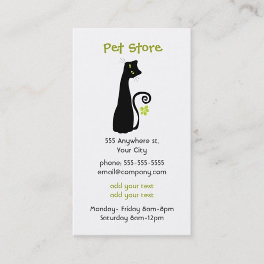 Visitekaartje Pet Store (Voorkant)