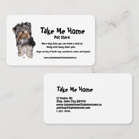 Visitekaartje Pet Store (Voorkant / Achterkant)