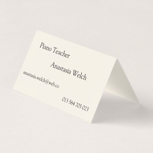 Visitekaartje Piano-leraar (Achterkant)