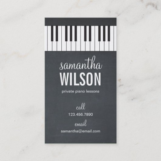 Visitekaartje Piano-leraar (Voorkant)