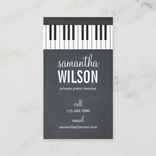 Visitekaartje Piano-leraar (Voorkant)