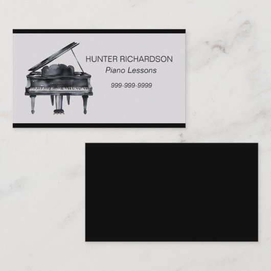 Visitekaartje Piano Lessons (Voorkant / Achterkant)