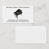 Visitekaartje Piano Lessons: Piano 3D-model (Voorkant / Achterkant)