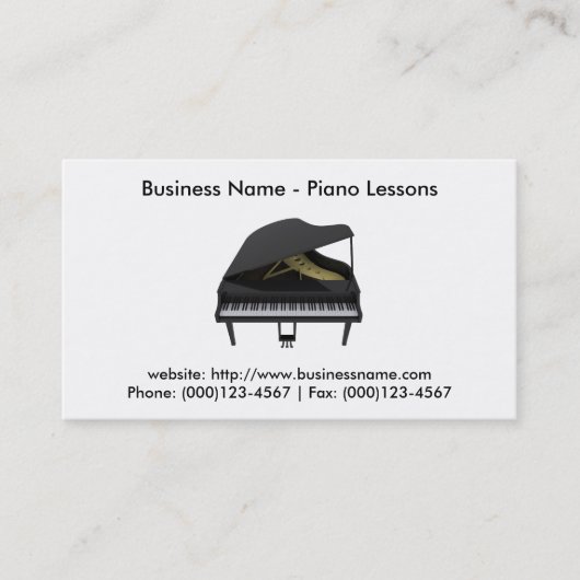Visitekaartje: Pianolessen Visitekaartje (Voorkant)