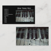 Visitekaartje Pianotoetsenbord en Muzieknoten (Voorkant / Achterkant)