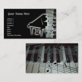 Visitekaartje Pianotoetsenbord en Muzieknoten (Voorkant / Achterkant)