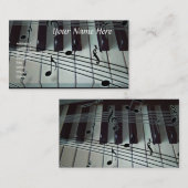 Visitekaartje Pianotoetsenbord en Muzieknoten (Voorkant / Achterkant)