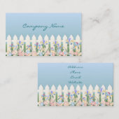 Visitekaartje Picket Fence en Flowers (Voorkant / Achterkant)