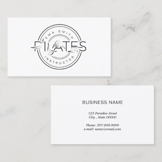 Visitekaartje Pilateurs Pilates (Voorkant / Achterkant)