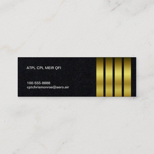 Visitekaartje "Pilot Stripes" —  (Achterkant)