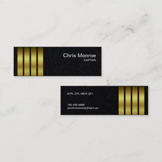 Visitekaartje "Pilot Stripes" —  (Voorkant / Achterkant)