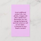 visitekaartje - PINK MARTINI (Achterkant)